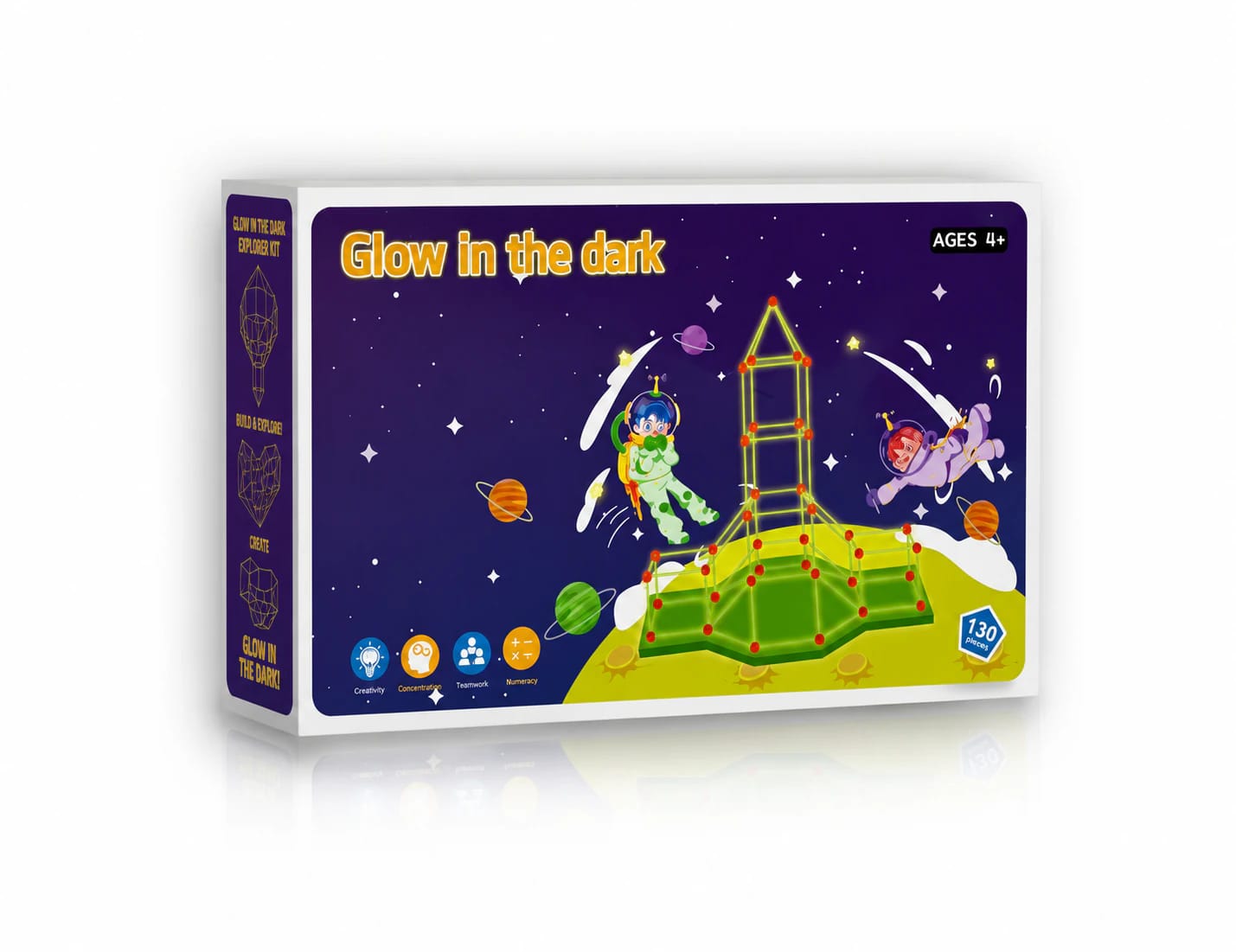 Custom Glow in the Dark 130-Piece Fort Building Kit