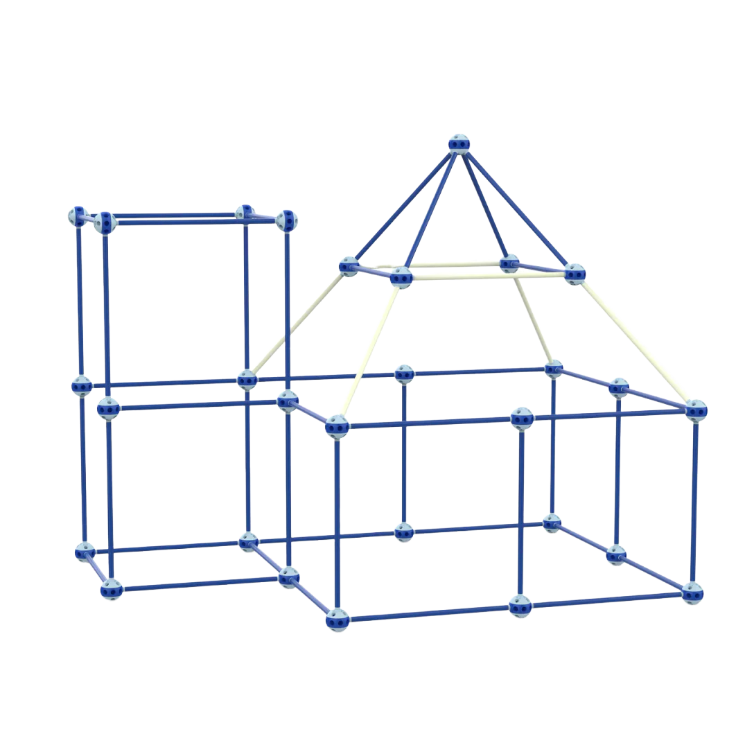 Child building a creative structure toy