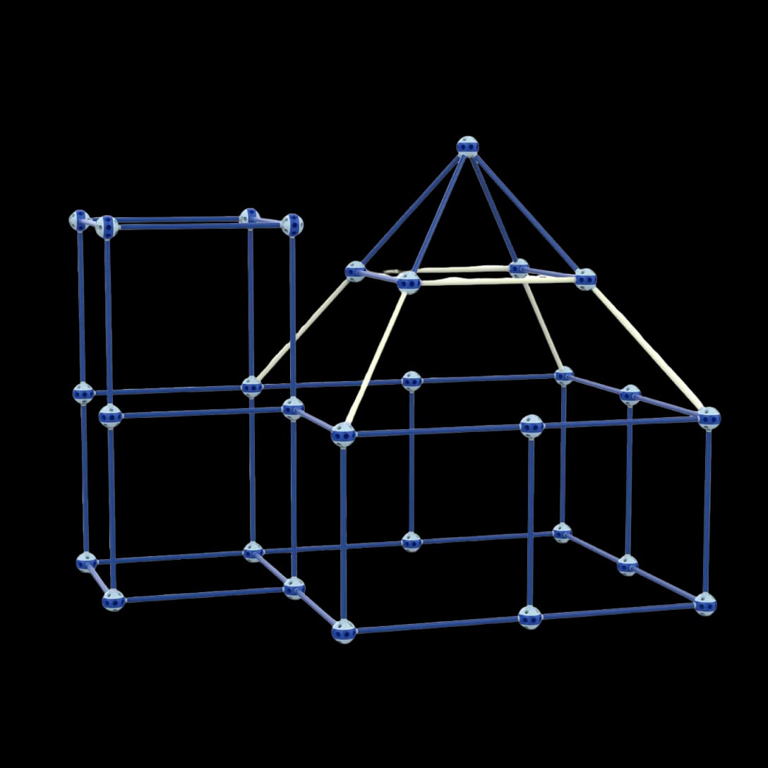 Child building a creative structure toy