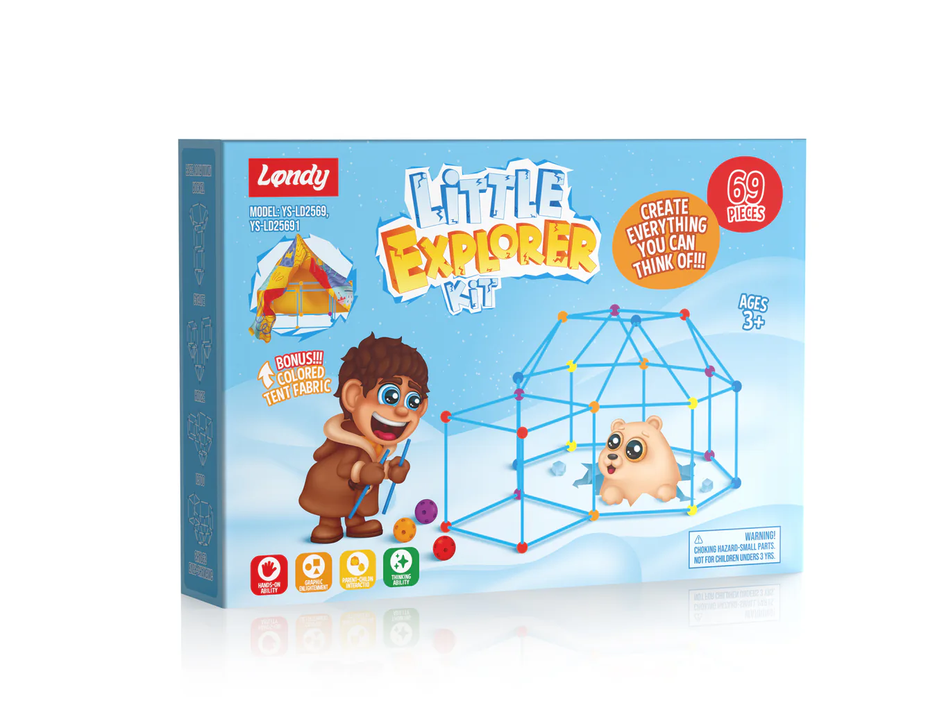 LONDY Little Explorer 69-Piece Fort Building Kit