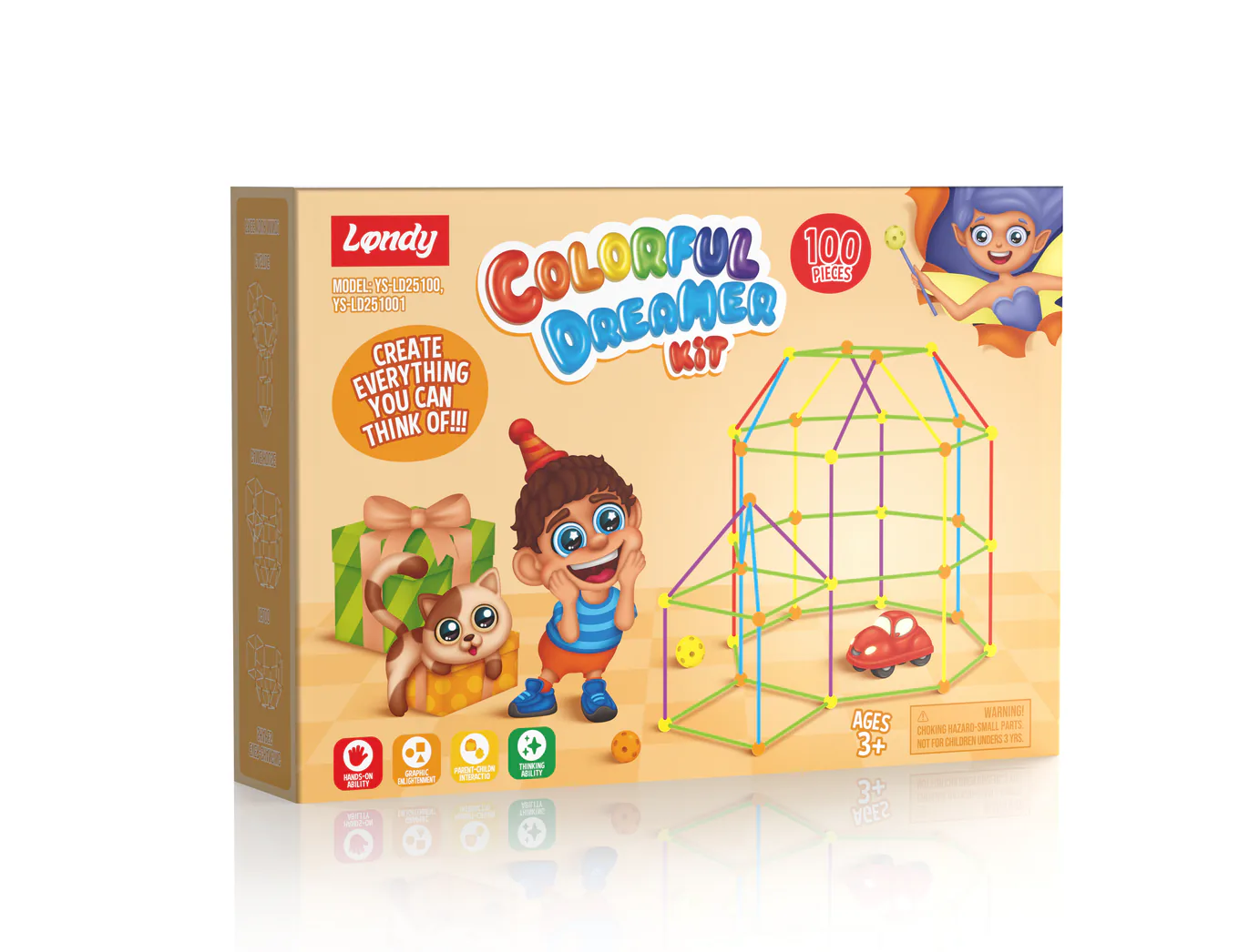 LONDY Colorful Dreamer 100-Piece Fort Building Kit